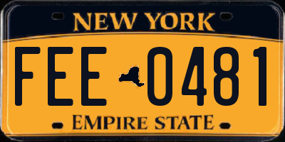 NY license plate FEE0481