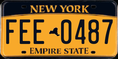 NY license plate FEE0487