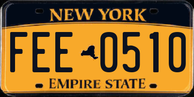 NY license plate FEE0510