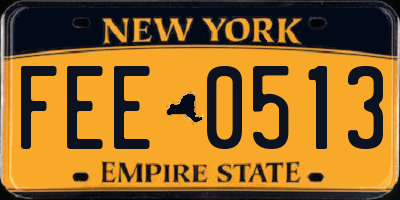 NY license plate FEE0513