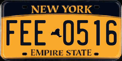 NY license plate FEE0516