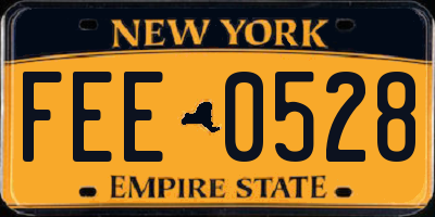 NY license plate FEE0528