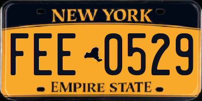 NY license plate FEE0529