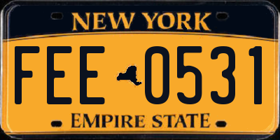 NY license plate FEE0531