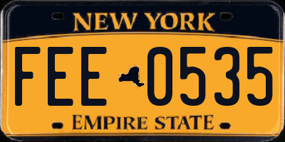 NY license plate FEE0535