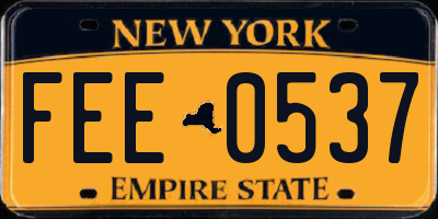 NY license plate FEE0537