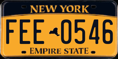 NY license plate FEE0546