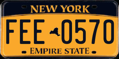 NY license plate FEE0570