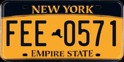 NY license plate FEE0571
