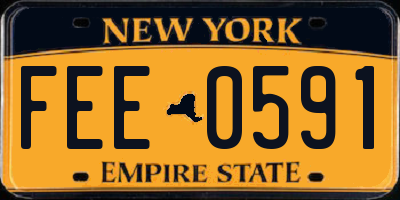 NY license plate FEE0591