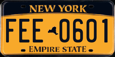 NY license plate FEE0601