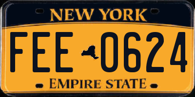 NY license plate FEE0624