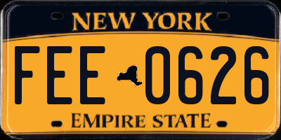 NY license plate FEE0626