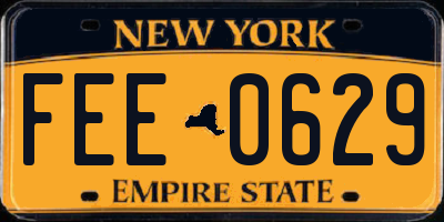 NY license plate FEE0629