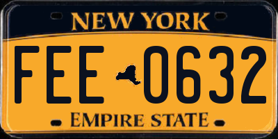 NY license plate FEE0632
