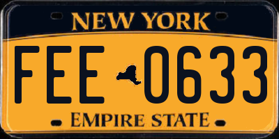 NY license plate FEE0633