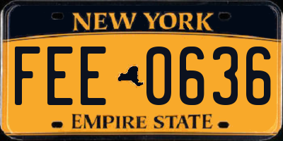 NY license plate FEE0636