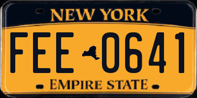 NY license plate FEE0641