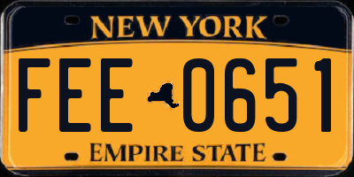 NY license plate FEE0651