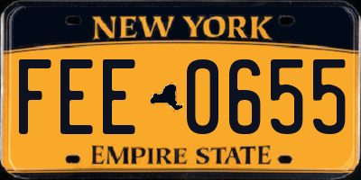 NY license plate FEE0655