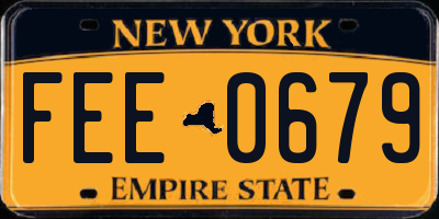 NY license plate FEE0679