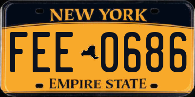 NY license plate FEE0686