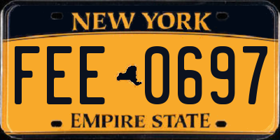 NY license plate FEE0697