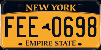 NY license plate FEE0698