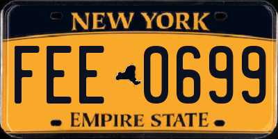 NY license plate FEE0699