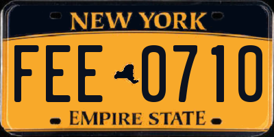 NY license plate FEE0710