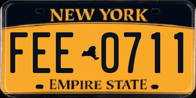 NY license plate FEE0711