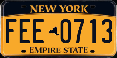 NY license plate FEE0713