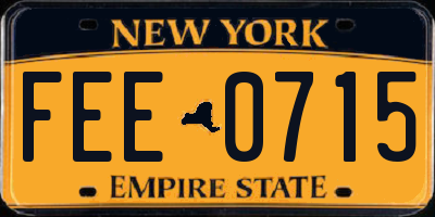 NY license plate FEE0715