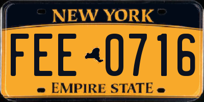 NY license plate FEE0716