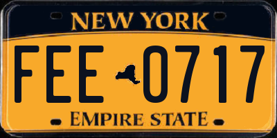 NY license plate FEE0717