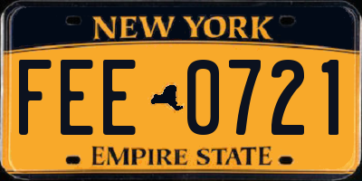 NY license plate FEE0721