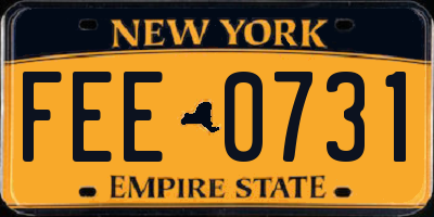 NY license plate FEE0731