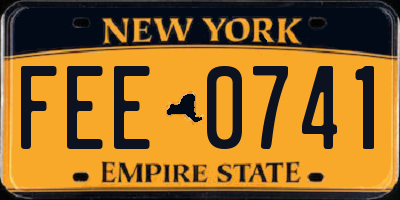 NY license plate FEE0741