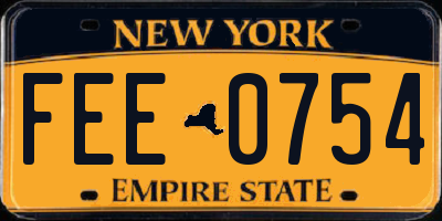 NY license plate FEE0754