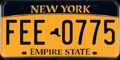 NY license plate FEE0775