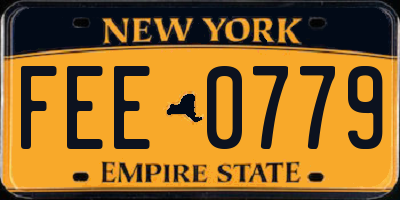 NY license plate FEE0779