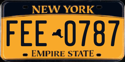 NY license plate FEE0787