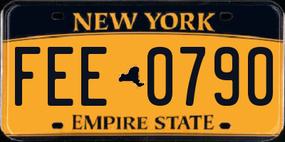 NY license plate FEE0790