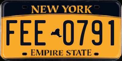 NY license plate FEE0791