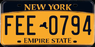 NY license plate FEE0794