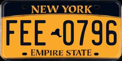 NY license plate FEE0796