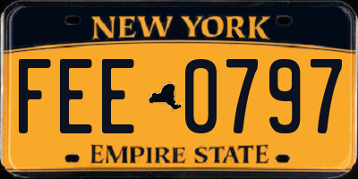 NY license plate FEE0797