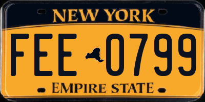 NY license plate FEE0799