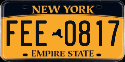NY license plate FEE0817