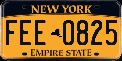 NY license plate FEE0825